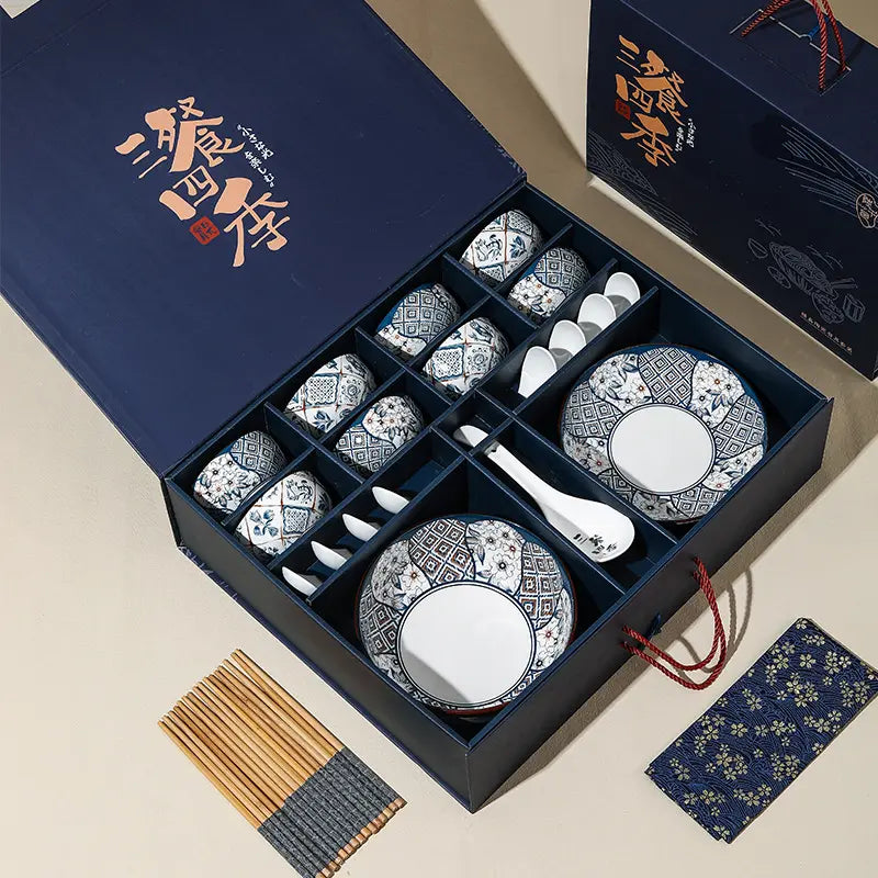 Luxury Elegant dinnerware Gift Box Ceramic Set