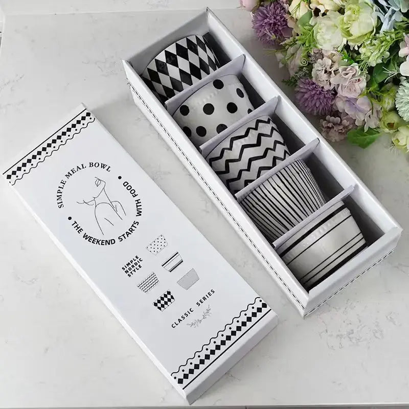 Luxury High Quality 5 Bowls Porcelain Set for Gift 5 inch