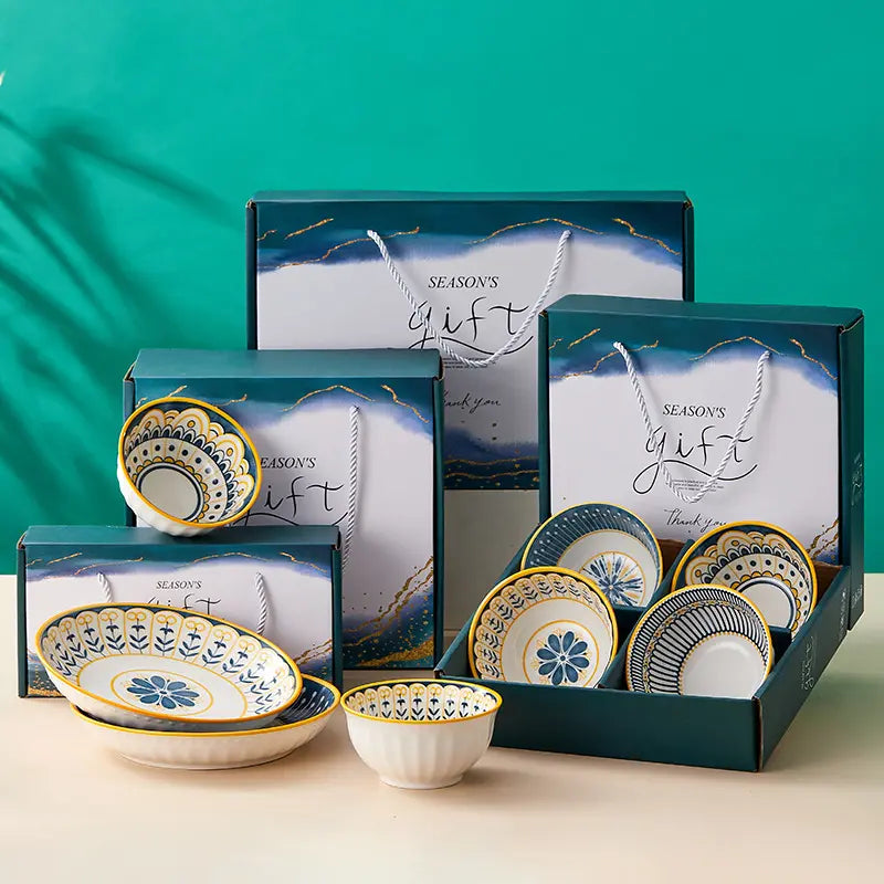 Luxury Ceramic Bowls and Plates Gift Box