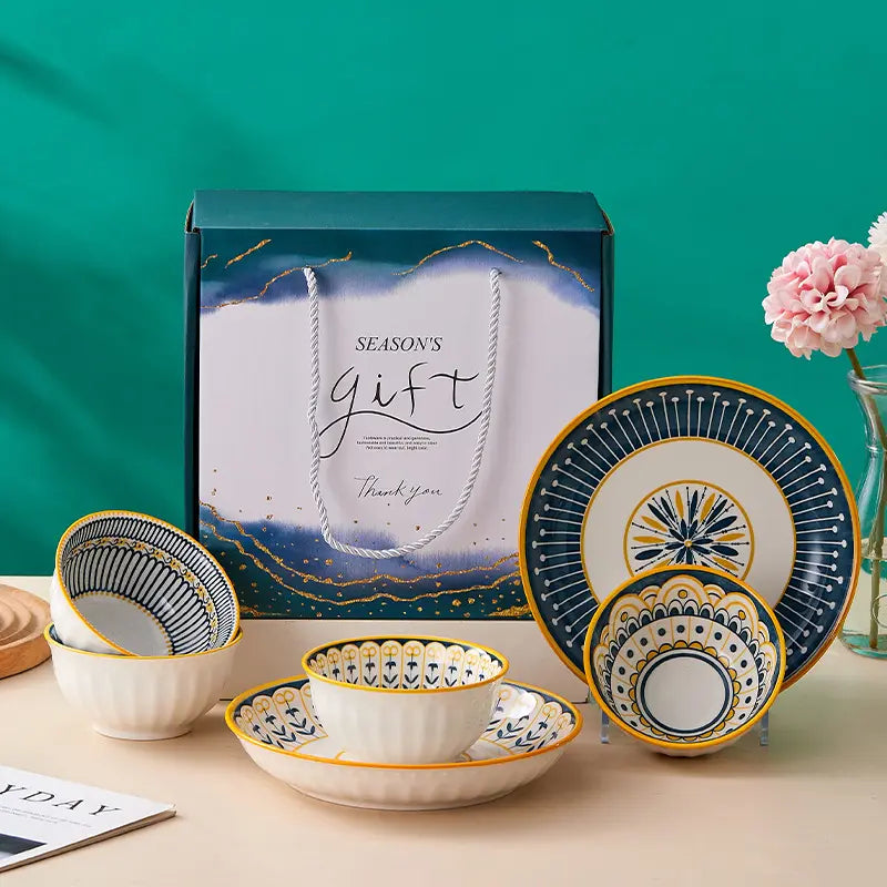 Luxury Ceramic Bowls and Plates Gift Box