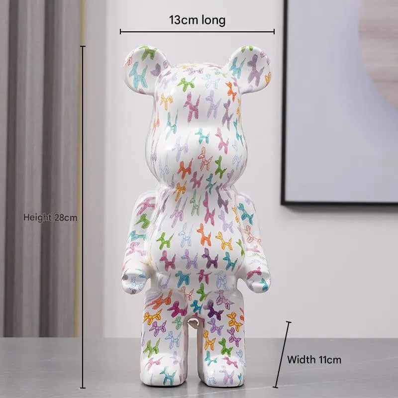 Bearbrick-Style Porcelain Figurine – 28CM Decorative Money Bank