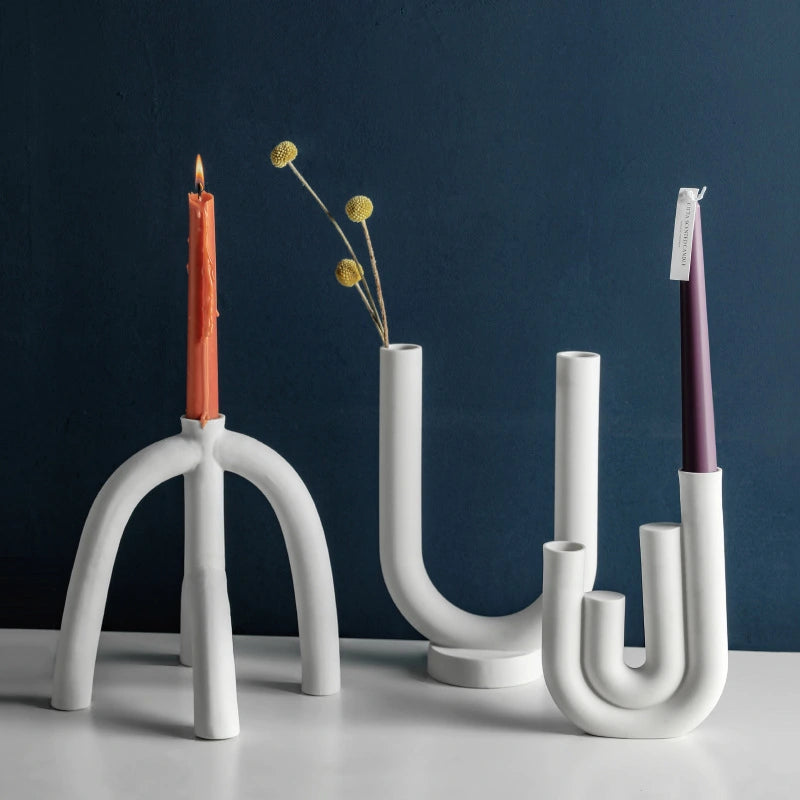 Color Mud White Creative Candlestick