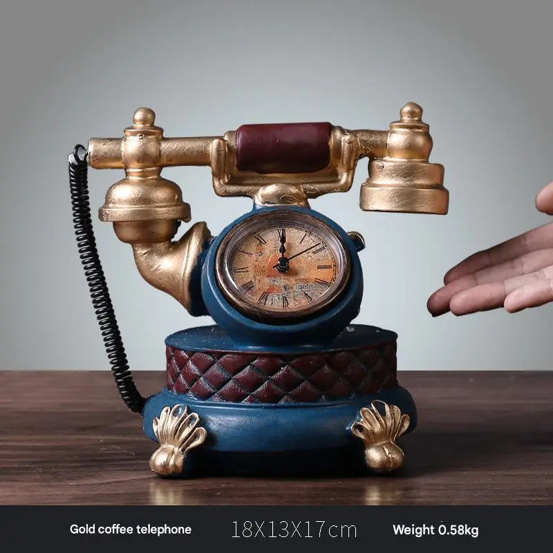 Gold Coffee Telephone Resin