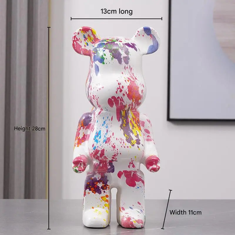 Bearbrick-Style Porcelain Figurine – 28CM Decorative Money Bank
