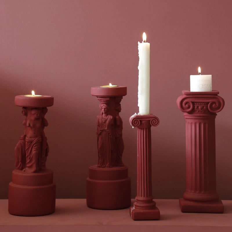 Pillar Aromatherapy Candle Holder – Greek, Roman & European Style