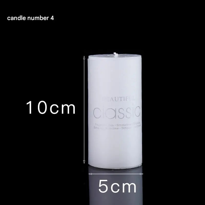 Classic Pillar Wax Smokeless Candle Ivory White Cylindrical Large Candle