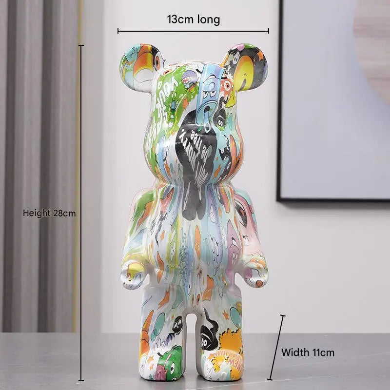 Bearbrick-Style Porcelain Figurine – 28CM Decorative Money Bank