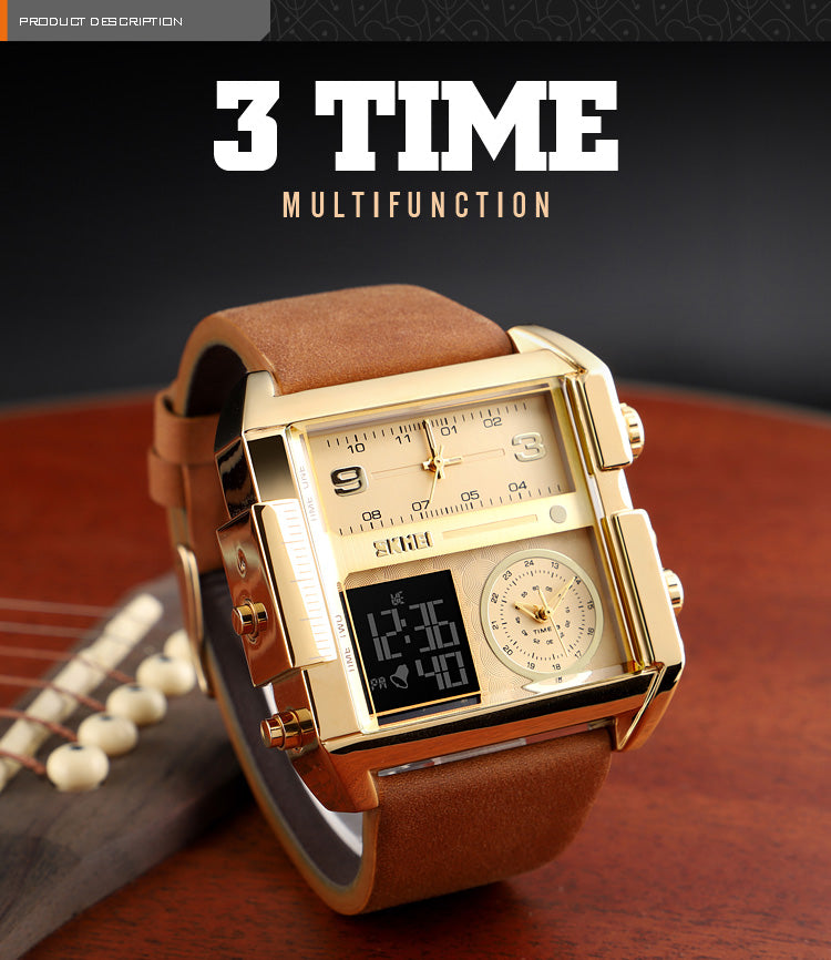 Skmei Men's Watch Leather Waterproof