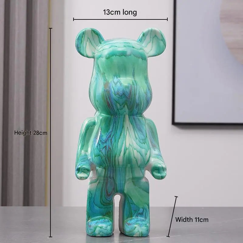 Bearbrick-Style Porcelain Figurine – 28CM Decorative Money Bank