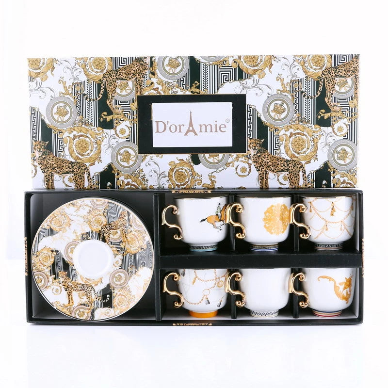 Brand D'oramie Turkish Coffee Cup Set – 6-Piece Ceramic Espresso
