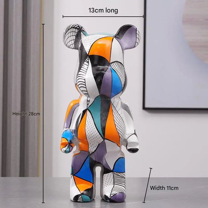 Bearbrick-Style Porcelain Figurine – 28CM Decorative Money Bank