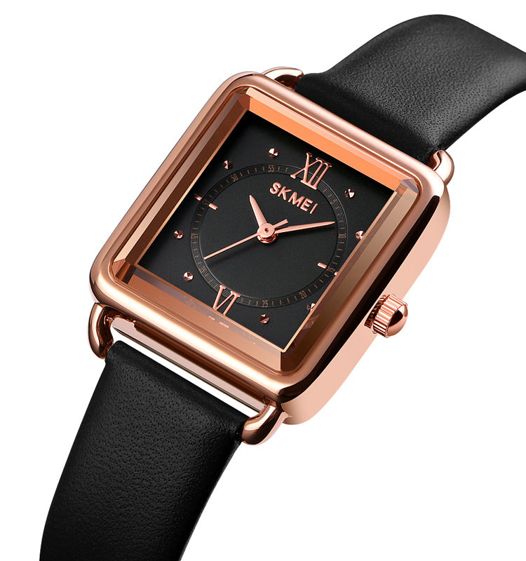 Skmei Women's Watch Leather Waterproof Black