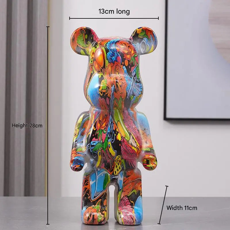 Bearbrick-Style Porcelain Figurine – 28CM Decorative Money Bank