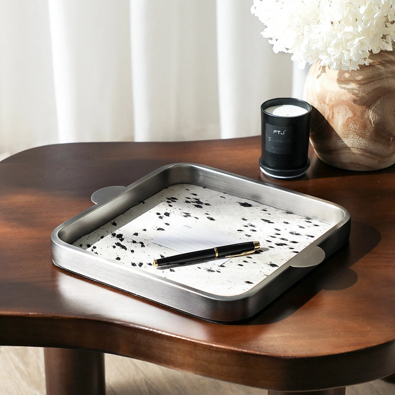 Genuine Leather Binaural Tray