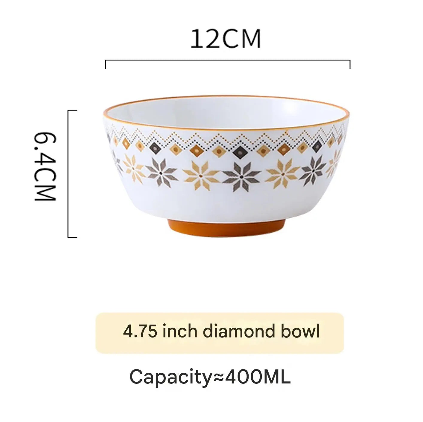 Japanese Style Underglaze Colored Ceramic Tableware Bowl and Dish Set