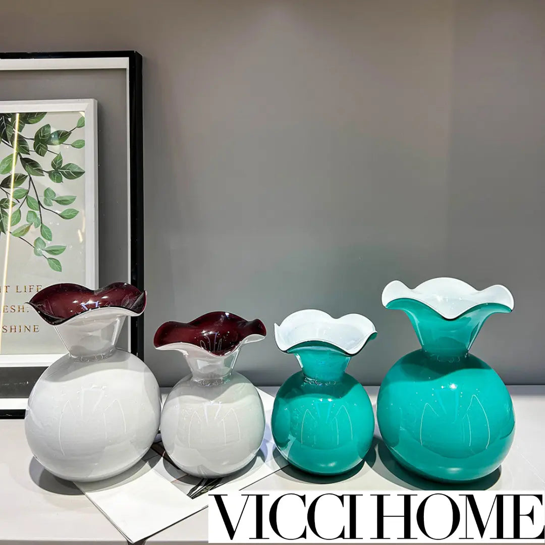 Sand Blowing Medieval-Style Lace Fenton Vase