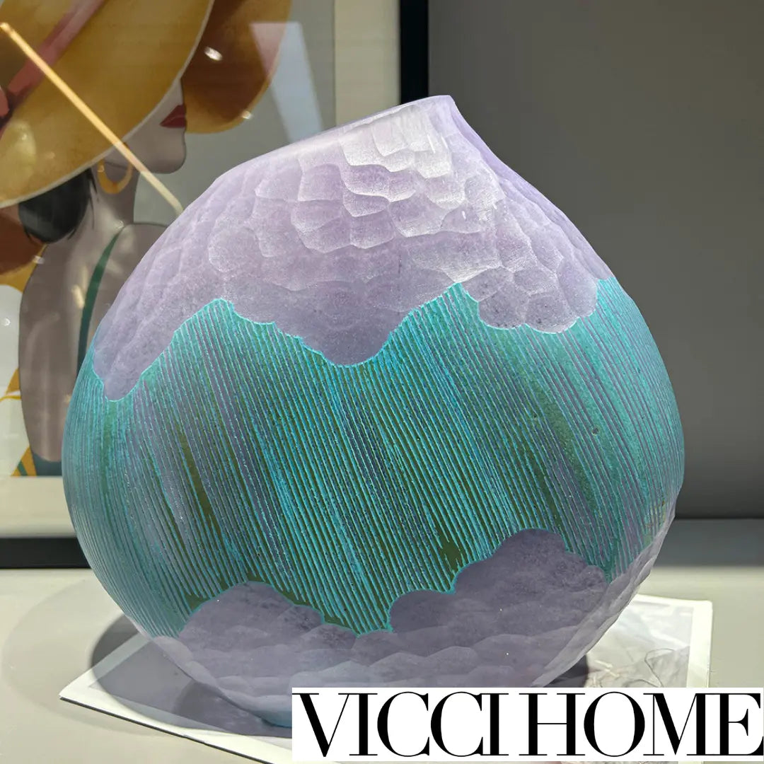 Sand Blowing Modern Light Luxury High-Grade Carved Vase