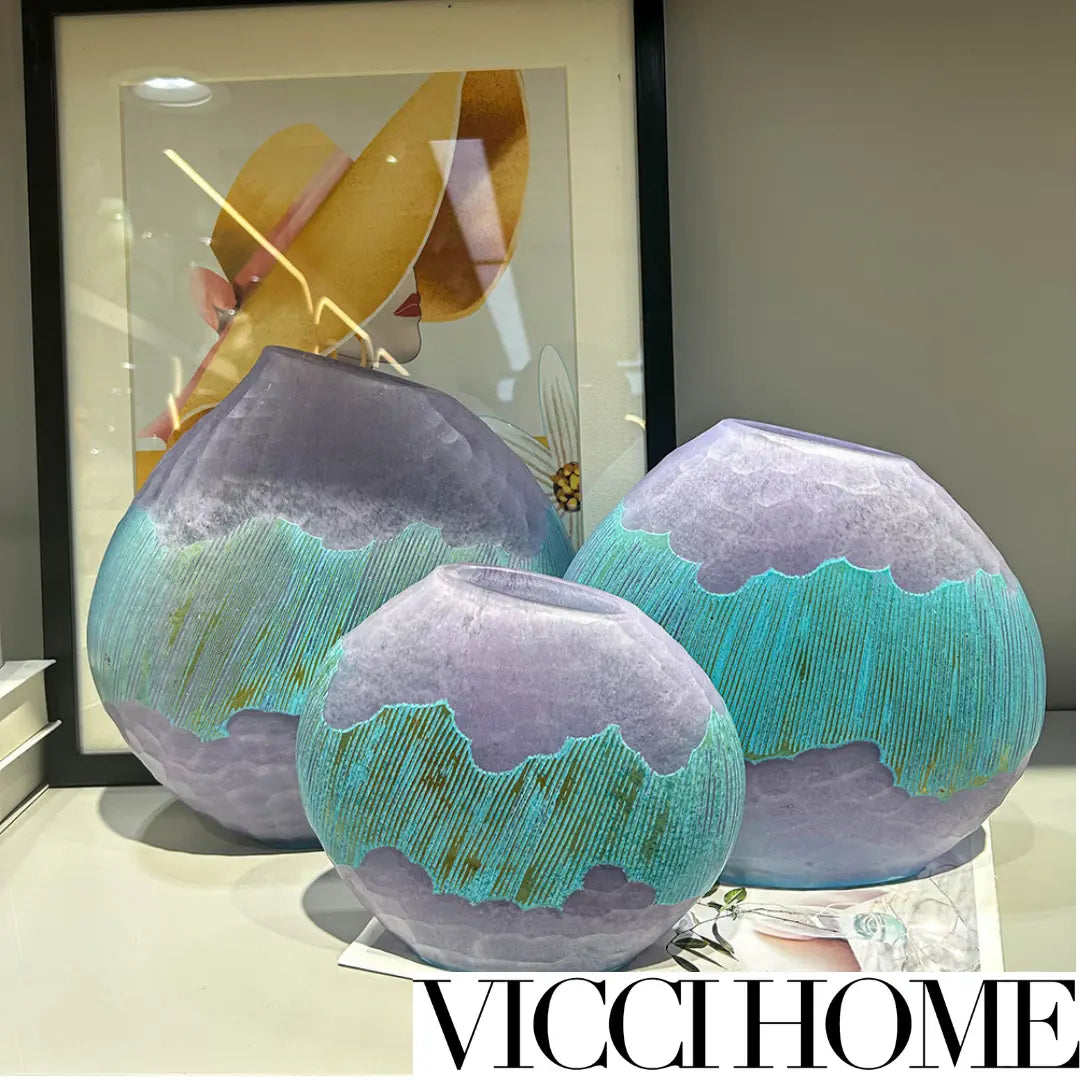 Sand Blowing Modern Light Luxury High-Grade Carved Vase