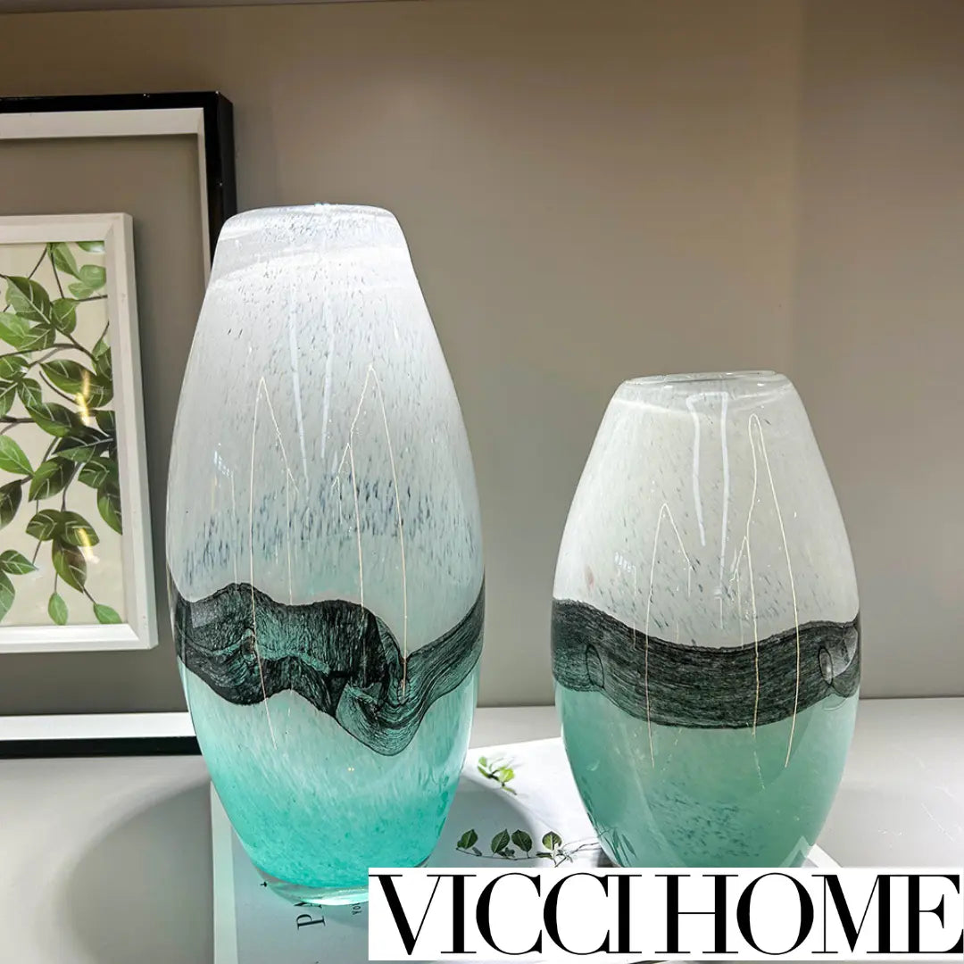 Sand Blowing Medieval-Style Handmade Glass Vase