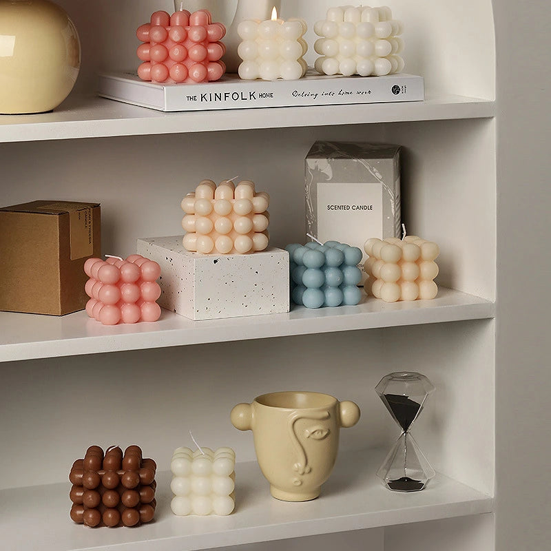 Cube Aromatherapy Wax White Candle