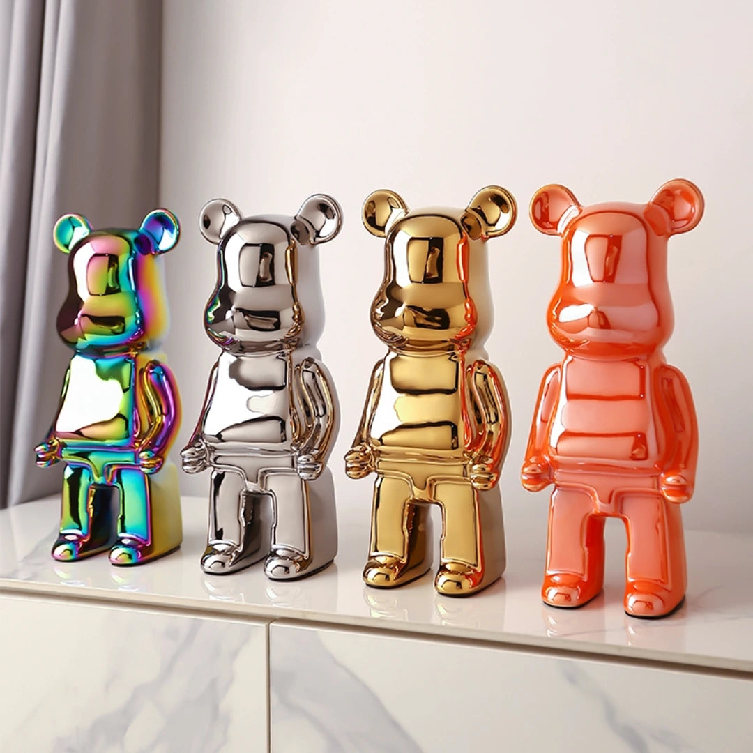 Bearbrick-Style Porcelain Figurine – 35CM Decorative Money Bank