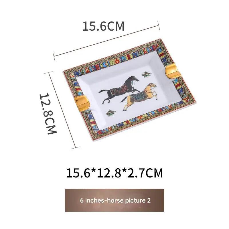 Herrmes and Verrsace Ceramic Ashtray Rectangle