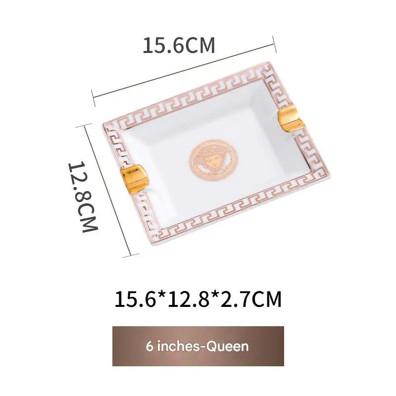 Herrmes and Verrsace Ceramic Ashtray Rectangle