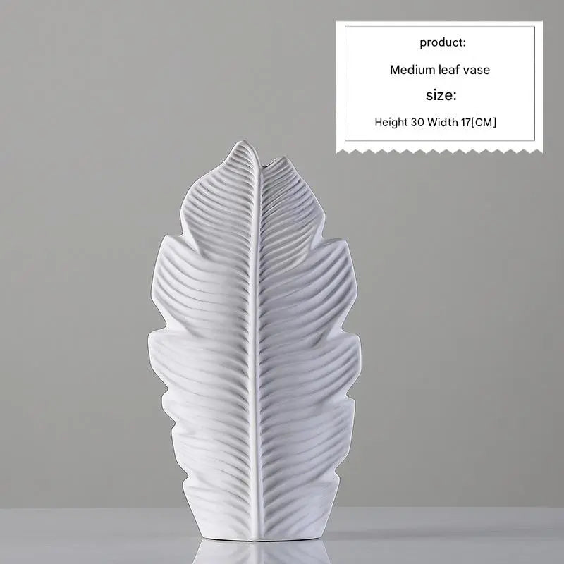 Ceramic Vase Leaves Modern Design