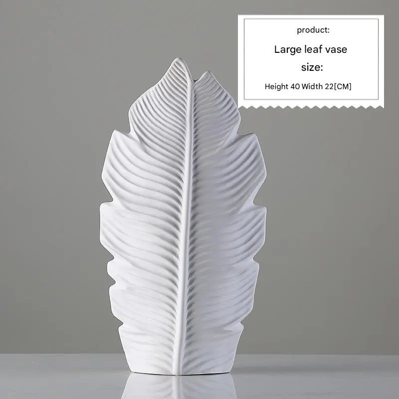 Ceramic Vase Leaves Modern Design