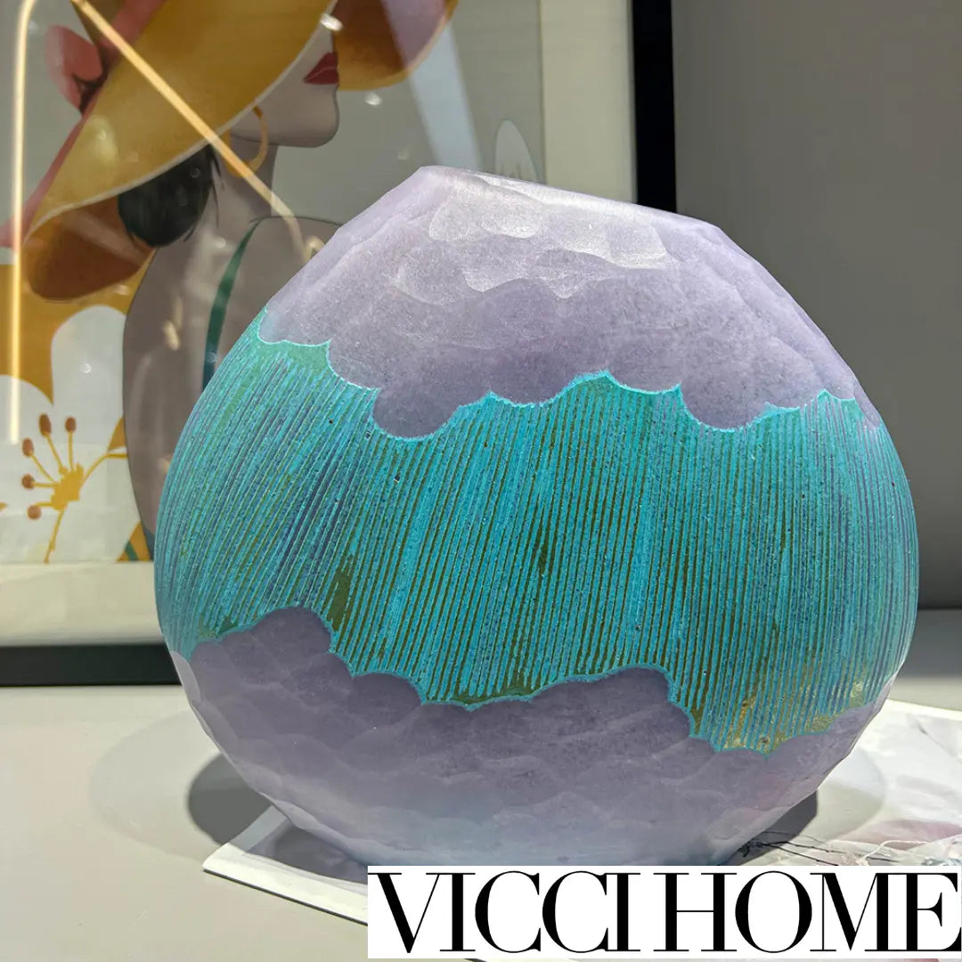 Sand Blowing Modern Light Luxury High-Grade Carved Vase