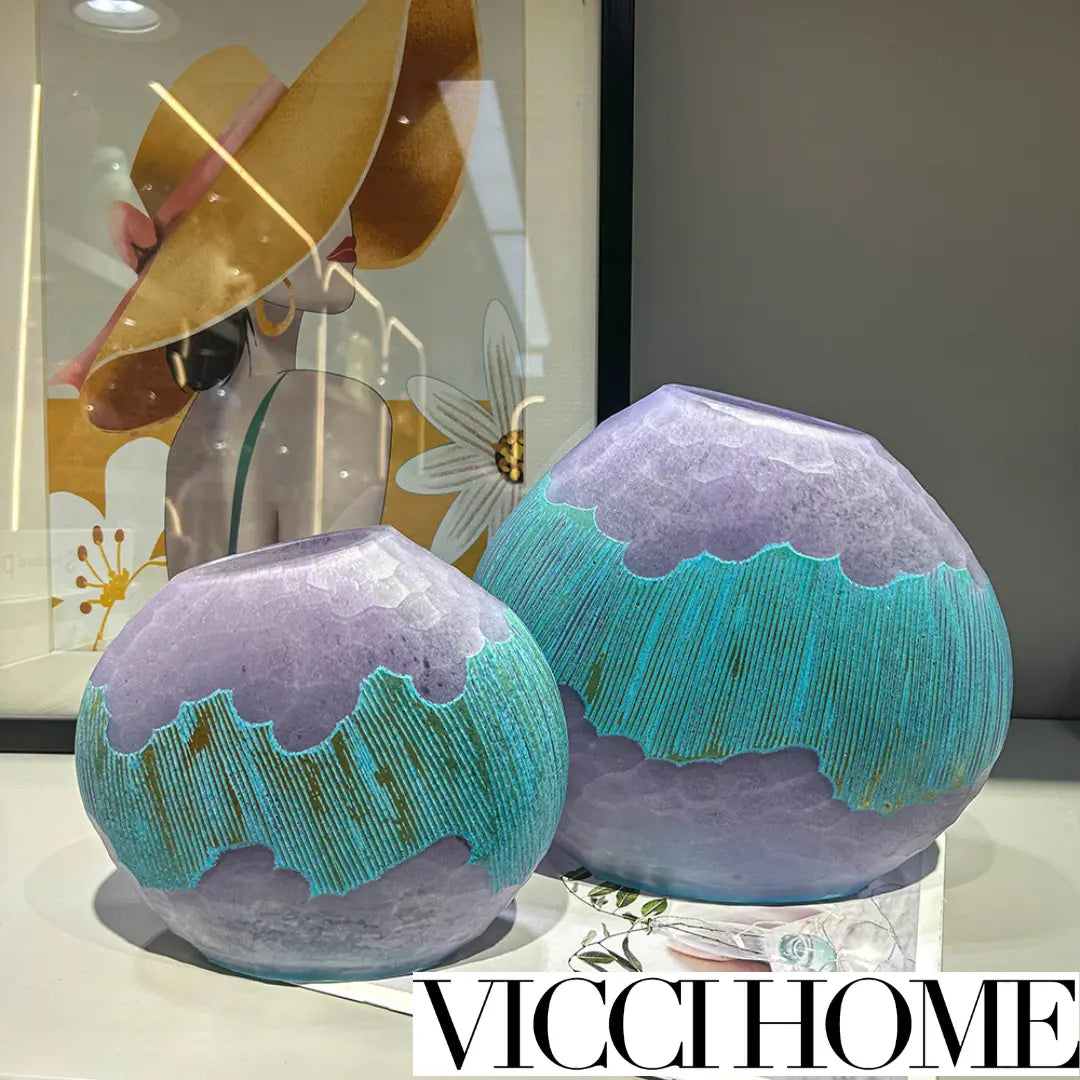 Sand Blowing Modern Light Luxury High-Grade Carved Vase