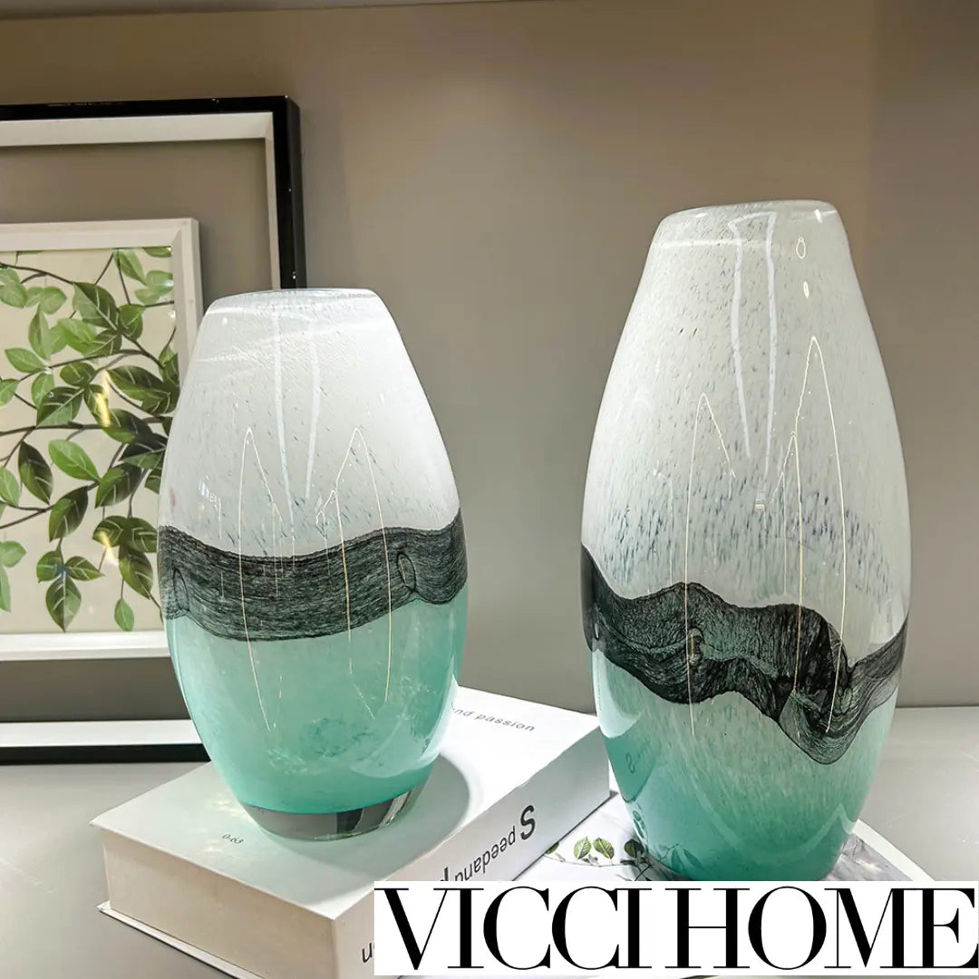 Sand Blowing Medieval-Style Handmade Glass Vase