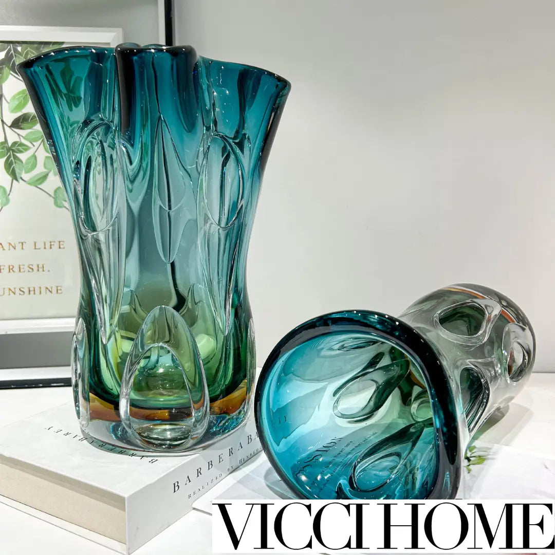 Sand Blowing Fashion Large-Caliber Vase – High-End