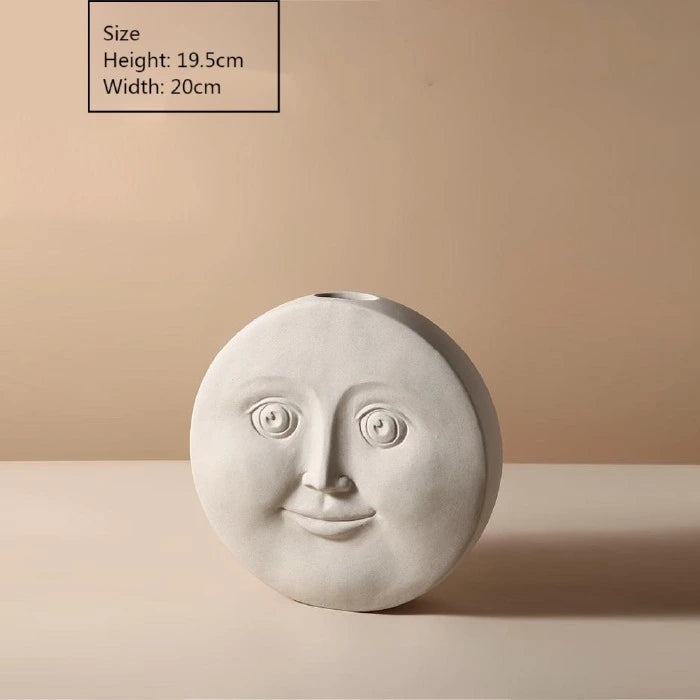 Expression Face Round Vase