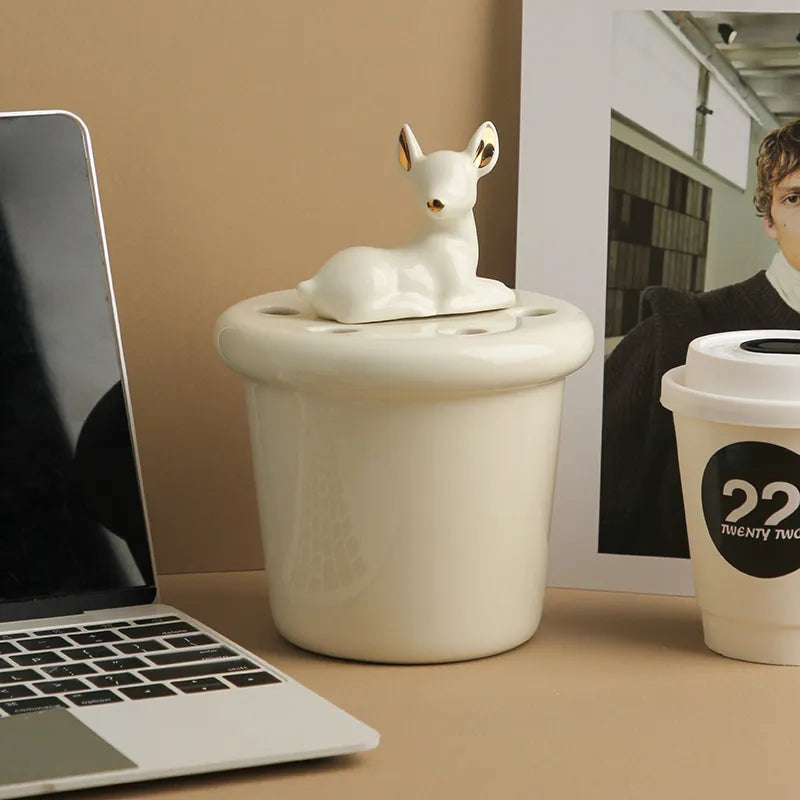 مزهرية فاون حليب جوز الهند الأبيض