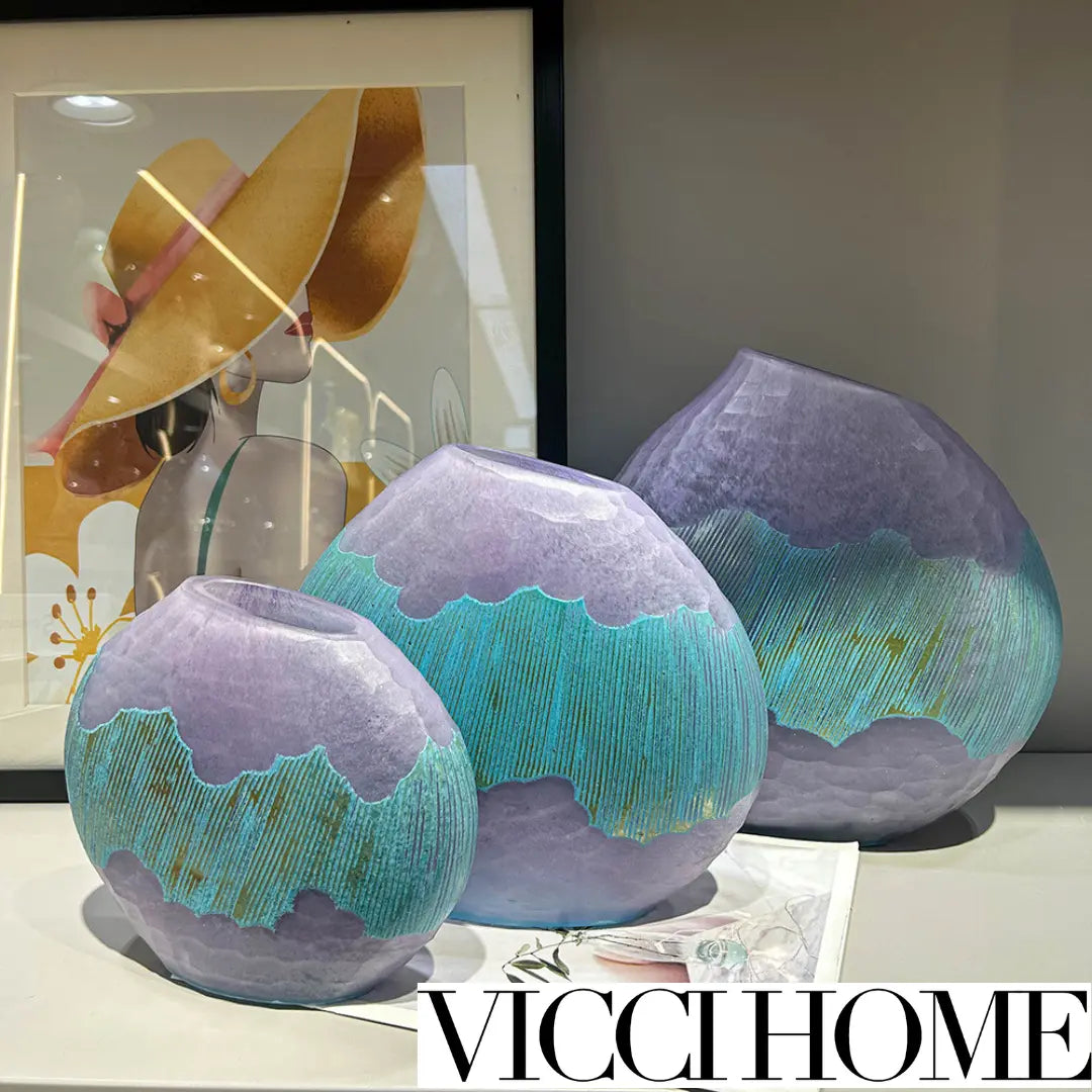 Sand Blowing Modern Light Luxury High-Grade Carved Vase