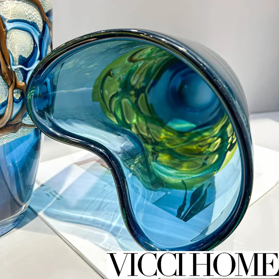 Sand Blowing Personality Silk-Wrapped Glass High-End Vase