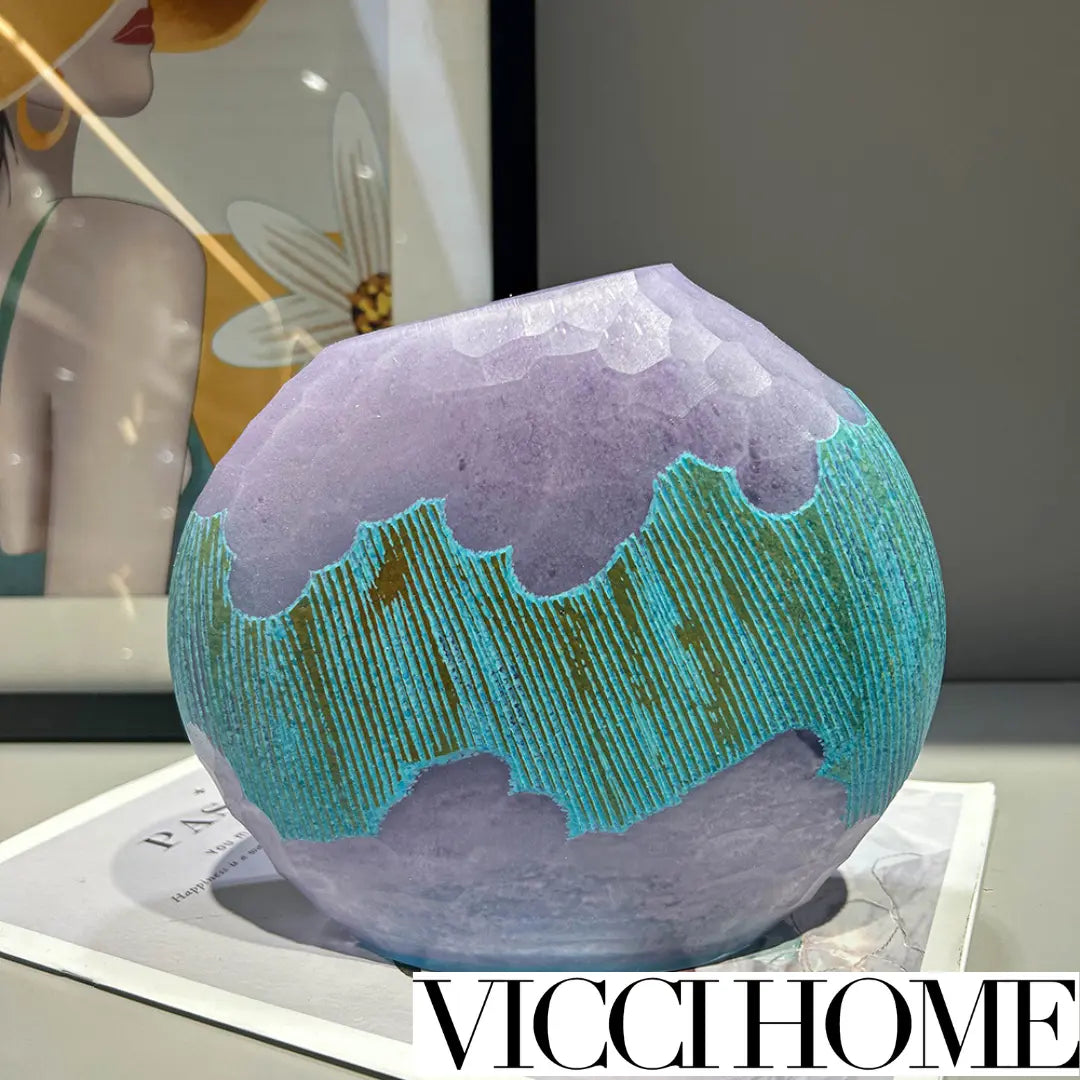 Sand Blowing Modern Light Luxury High-Grade Carved Vase