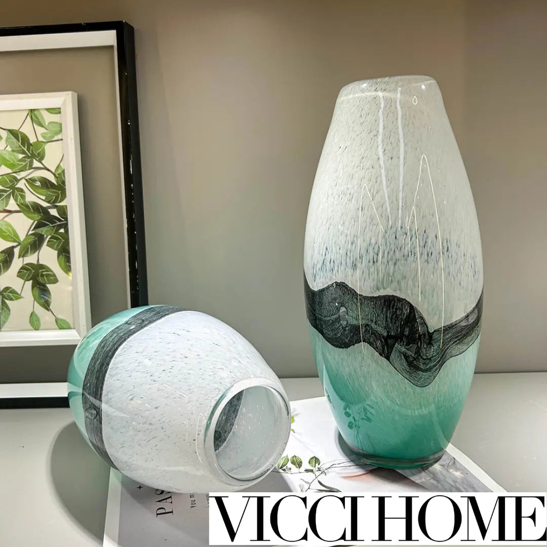 Sand Blowing Medieval-Style Handmade Glass Vase