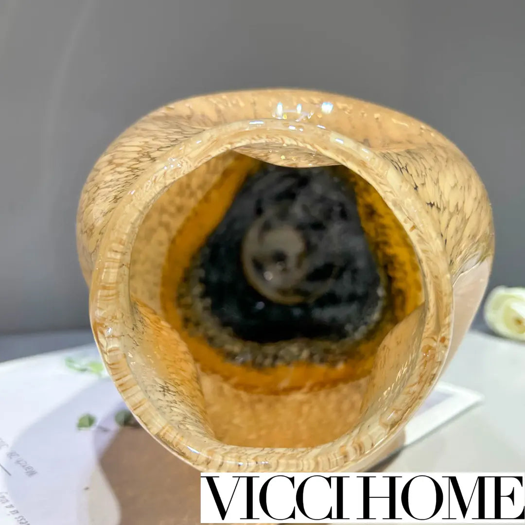 Sand Blowing Handmade Art Glass Vase – High-Grade Medieval Style