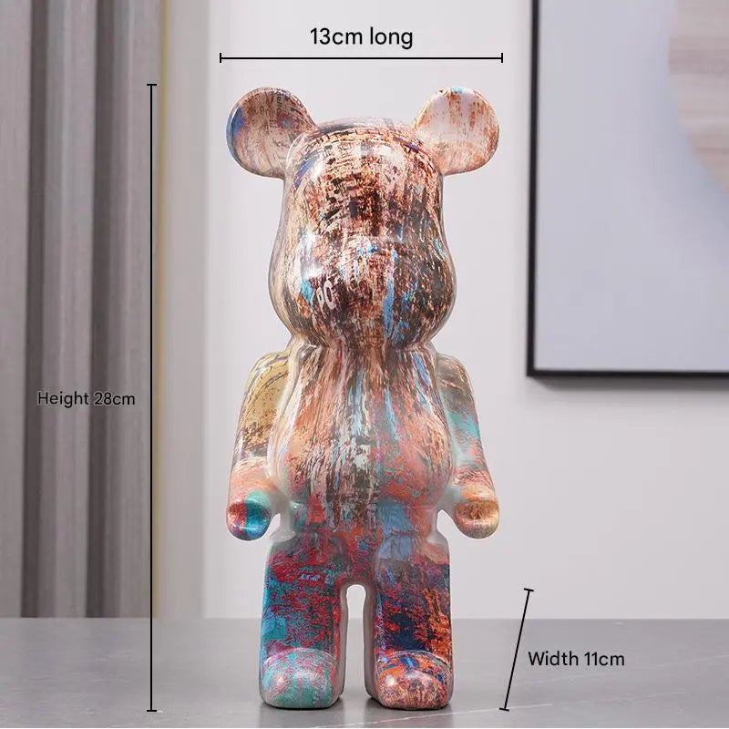 Bearbrick-Style Porcelain Figurine – 28CM Decorative Money Bank