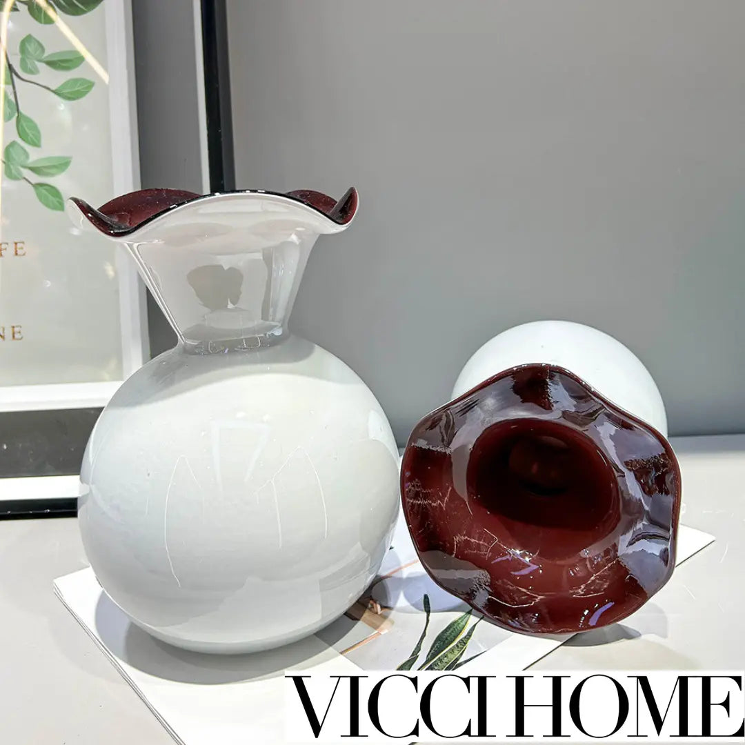 Sand Blowing Medieval-Style Lace Fenton Vase