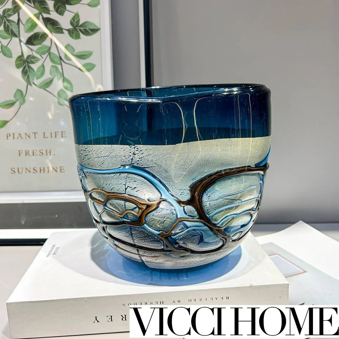 Sand Blowing Personality Silk-Wrapped Glass High-End Vase