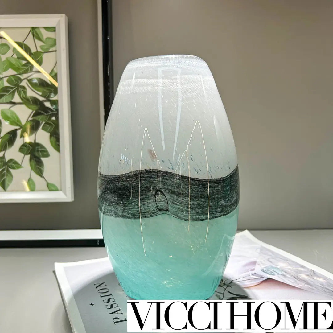 Sand Blowing Medieval-Style Handmade Glass Vase