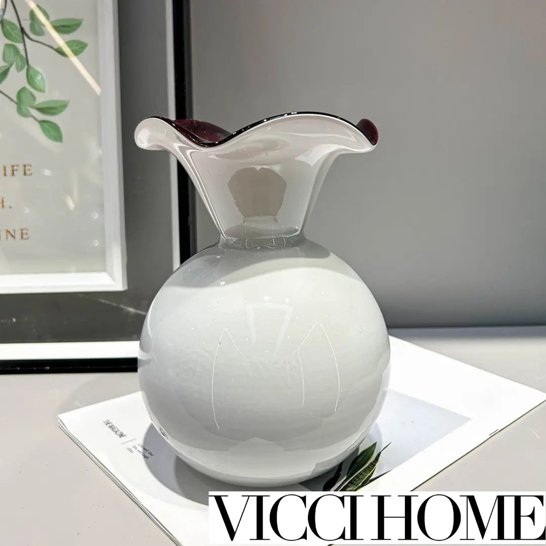 Sand Blowing Medieval-Style Lace Fenton Vase