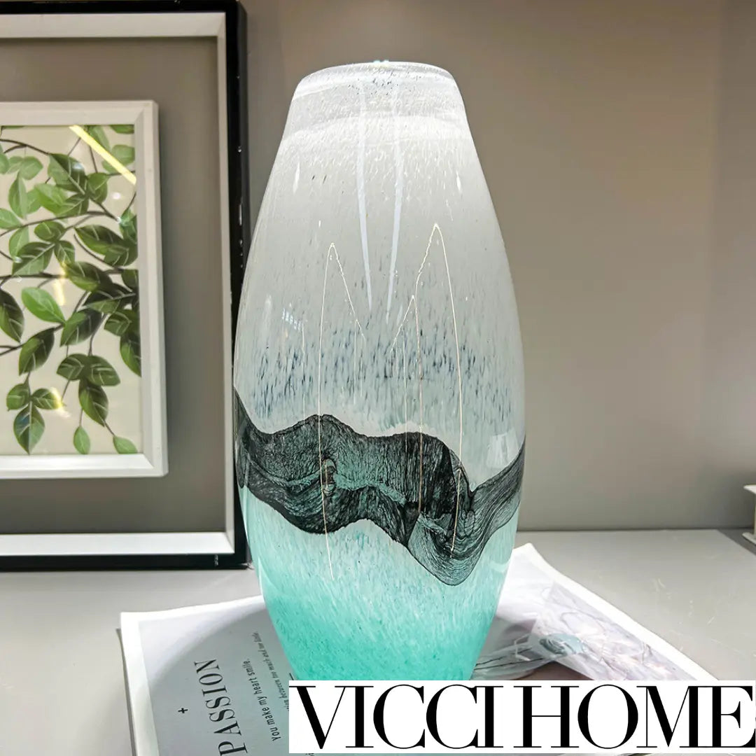 Sand Blowing Medieval-Style Handmade Glass Vase