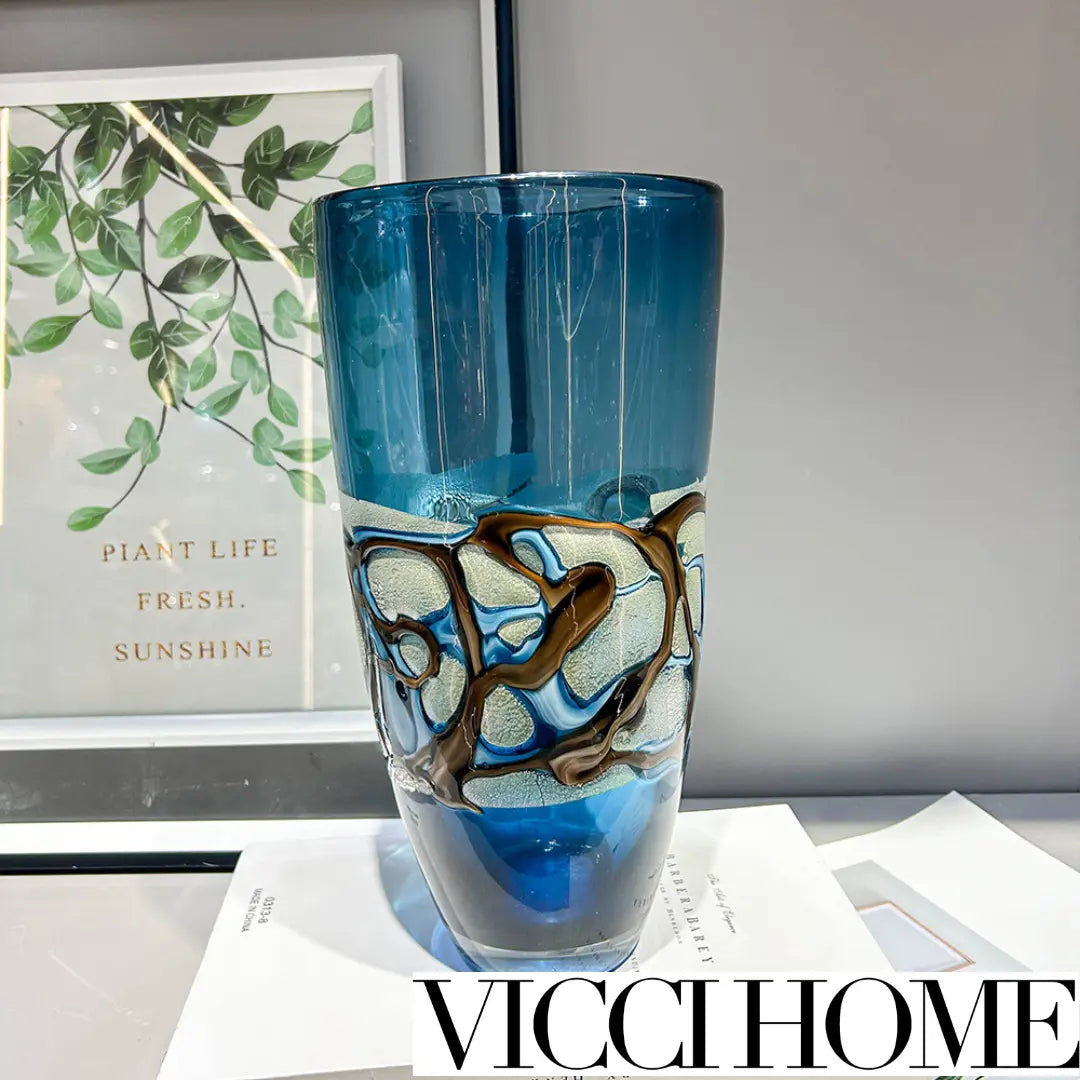 Sand Blowing Personality Silk-Wrapped Glass High-End Vase