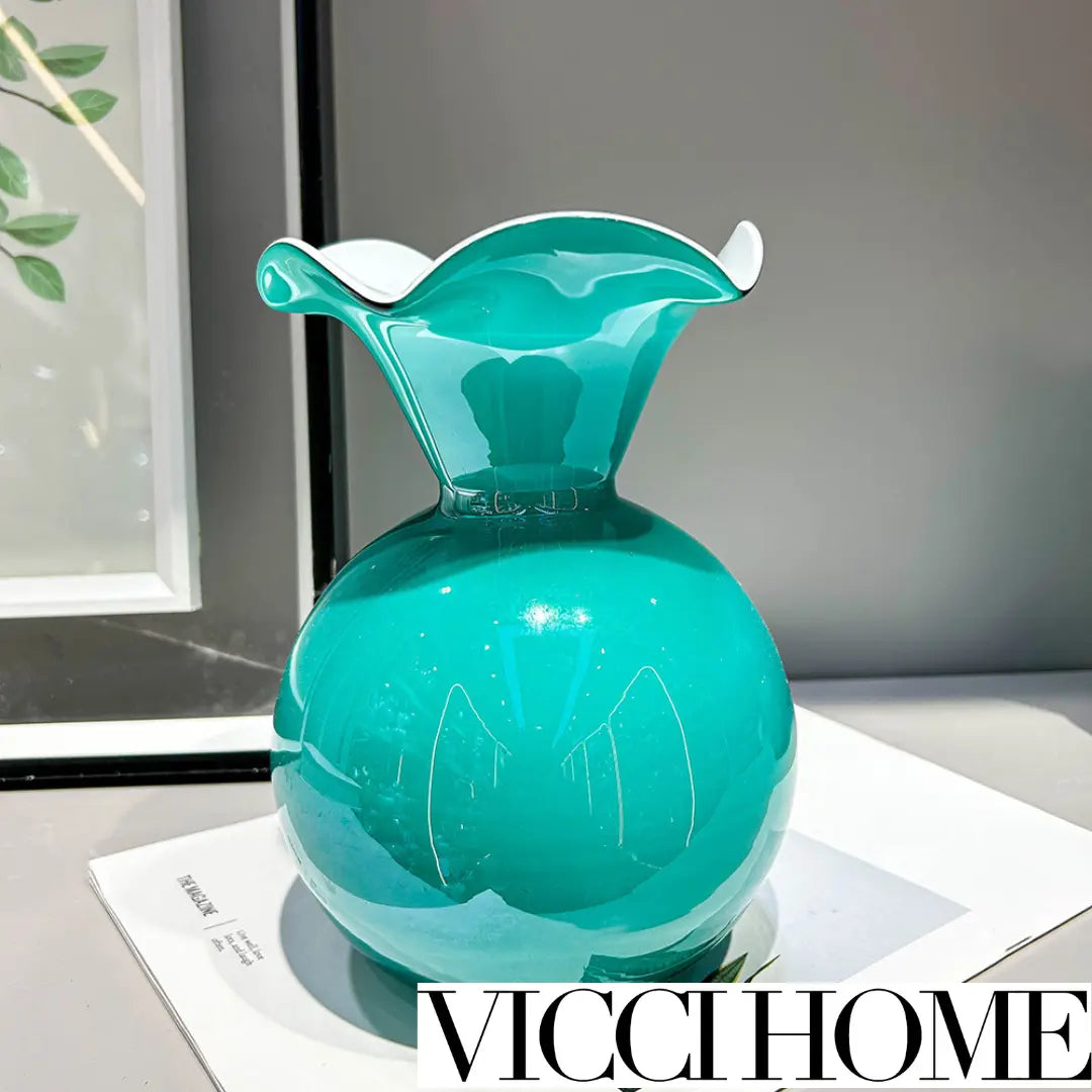 Sand Blowing Medieval-Style Lace Fenton Vase