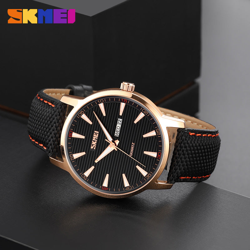 Skmie Men's Watch Leather Waterproof
