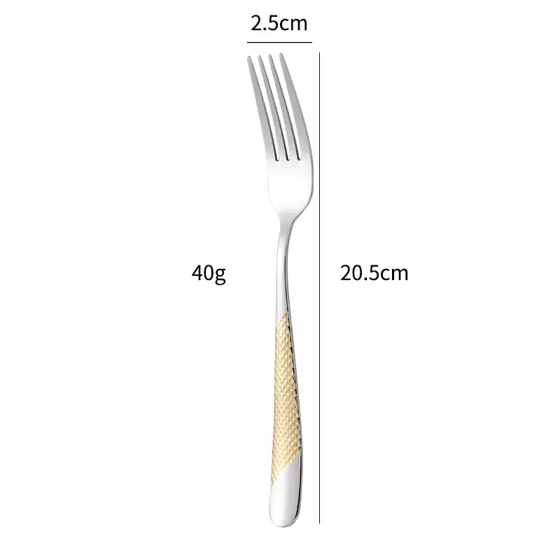 Star Diamond Stainless Steel Western Tableware Thick Steak Knife Fork Spoon Tea Spoon Set Gilded Series